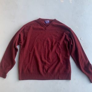 VINTAGE PENDLETON MAROON V NECK SWEATER